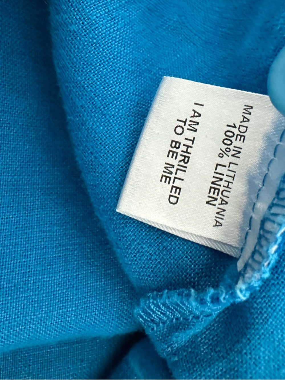 Women's Teal Scoop Neck linen Top - Picture 7 of 7